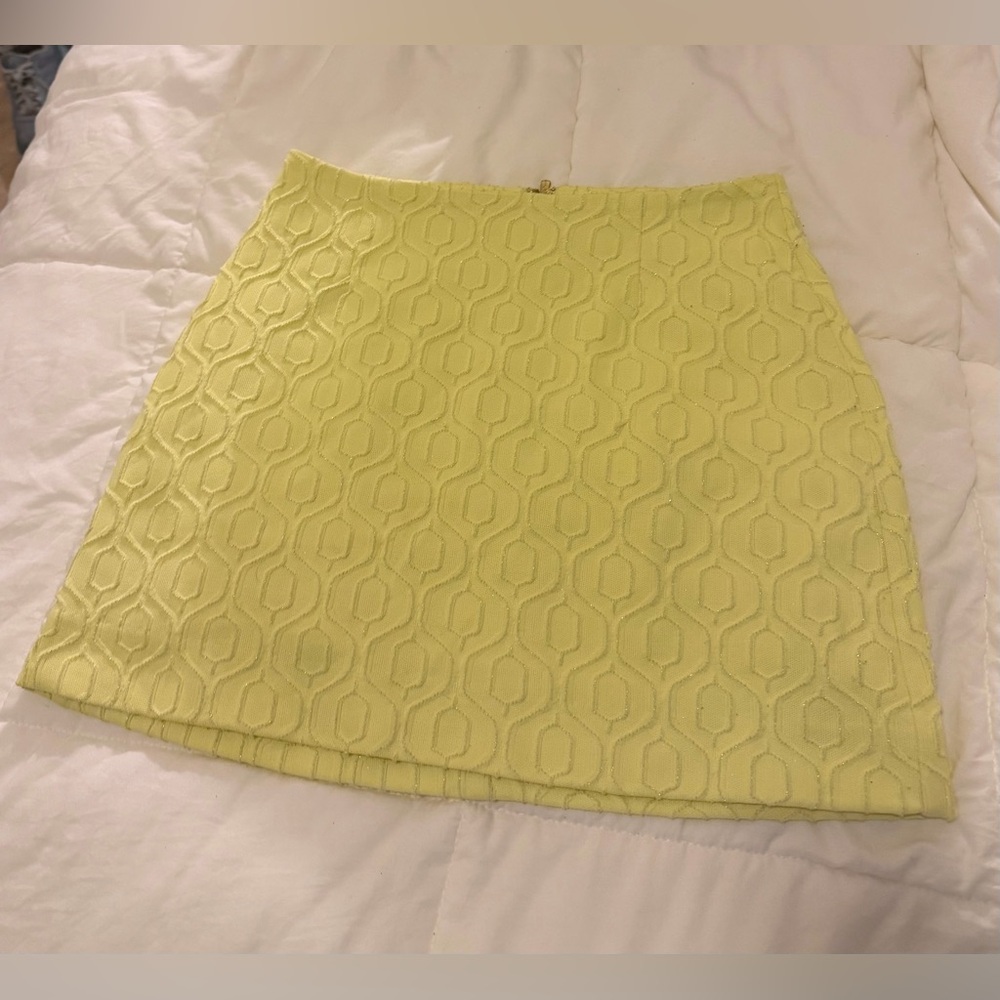 Lilly Pulitzer Lemon Yellow Textured Mini Skirt
